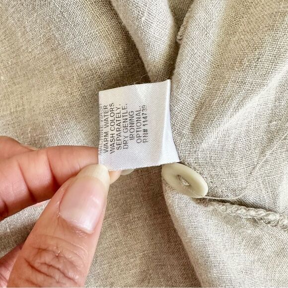FLAX Skyline Sleeveless Linen Blouse in in Natural Handkerchief Size Medium - Picture 8 of 8